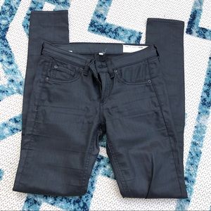 Rag & bone skinny Waxed jeans 25 charcoal